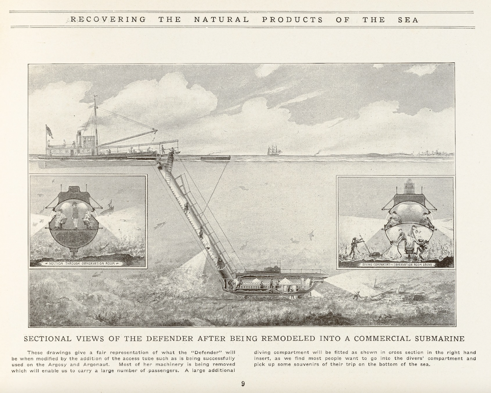 Photo Credit: Recovering the Natural Products of the Sea By Simon Lake Published by The Submarine Exploration and Recovery Co, Bridgeport, Connecticut, 1920